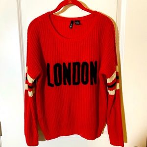 Graphic sweater-London-Red
